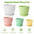 thumbnail image 6 of 5-Pack Plastic Plant Pots with Drainage Holes and Saucer Trays, 7.5/6.7/6/5/4.1 Inch Flower Pots, Multicolor Planters for Indoor & Outdoor Plants, 6 of 8