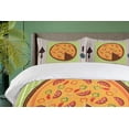 thumbnail image 4 of Ambesonne Italy Duvet Cover Set, Cartoon Pizza on Wooden Table, 2-Calking, Pale Eggshell and Multicolor, 4 of 7