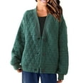 thumbnail image 1 of Yuyuzo Womens Quilted Jacket Long Sleeve Open Front Button down Coats Fall Winter Solid Color Outwear, 1 of 5