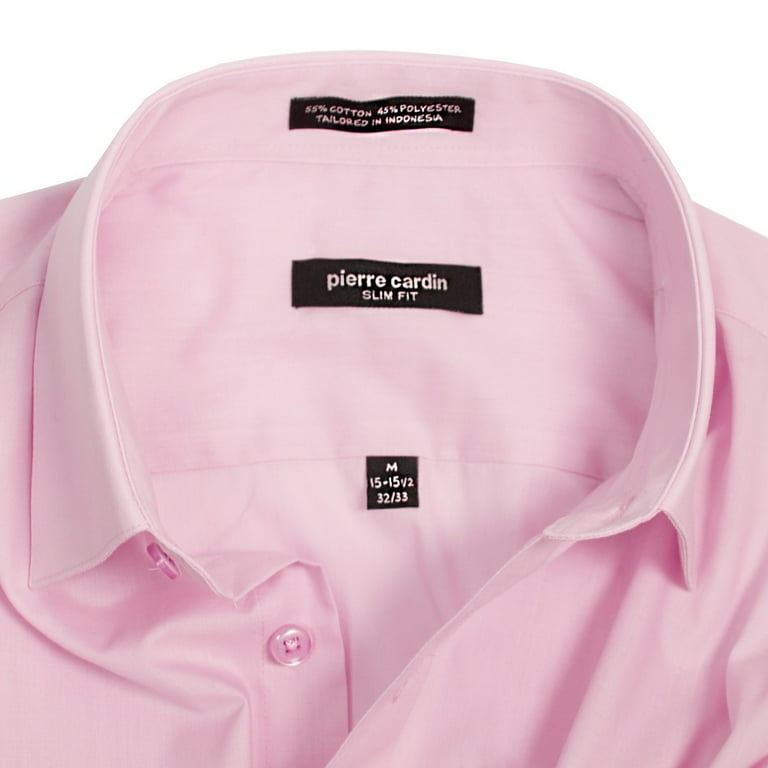 Pierre Cardin Mens Slim Fit Shirt (Cherry Pink, 16-16.5 (32/33