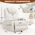thumbnail image 2 of JMYMRY Recliner Chair with Heat and Massage, PU Leather, Adjustable Angle, Cup Holder, Side Pocket and USB Charge Port for Living Room, Beige, 2 of 9