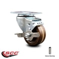 thumbnail image 2 of 3 Inch High Temp Phenolic Wheel Swivel Top Plate Caster with Brake SCC, 2 of 2