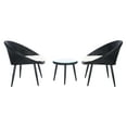thumbnail image 3 of Safavieh Merami 3-Piece Rattan/Steel Lounger Set in Black/Beige, 3 of 10