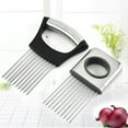 thumbnail image 3 of VALINK Food Slice Assistant Stainless Steel Onion Fork Holder Kitchen Vegetable Slicing Auxiliary Tool Onion Holder Cutter, 3 of 6