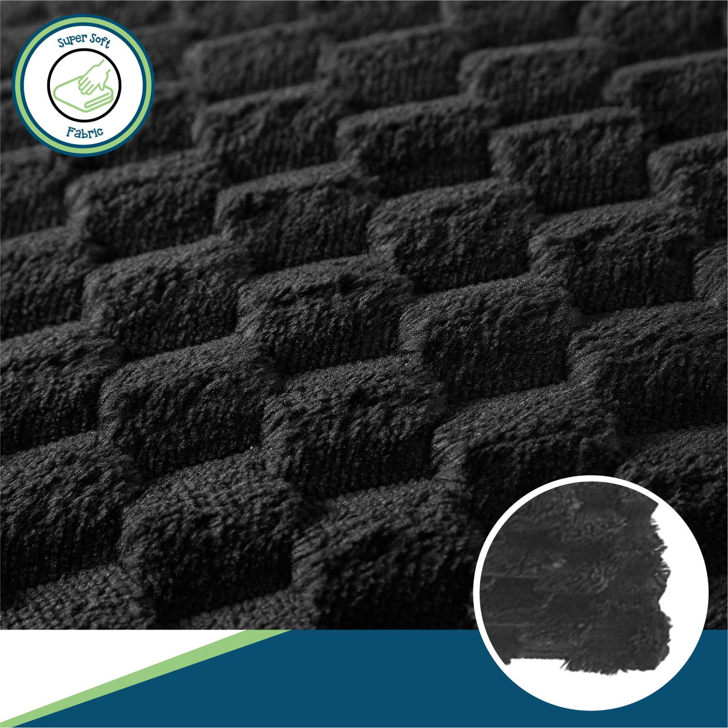 Your Zone Black Honeycomb 20" x 48" Body Pillow Cover
