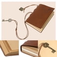 thumbnail image 4 of PTOOTP Cuaderno clásico retro vintage de PU con tapa dura, encuadernado con cuerdas, libreta en blanco, diario de viaje, cuaderno de bocetos (café), 4 of 8