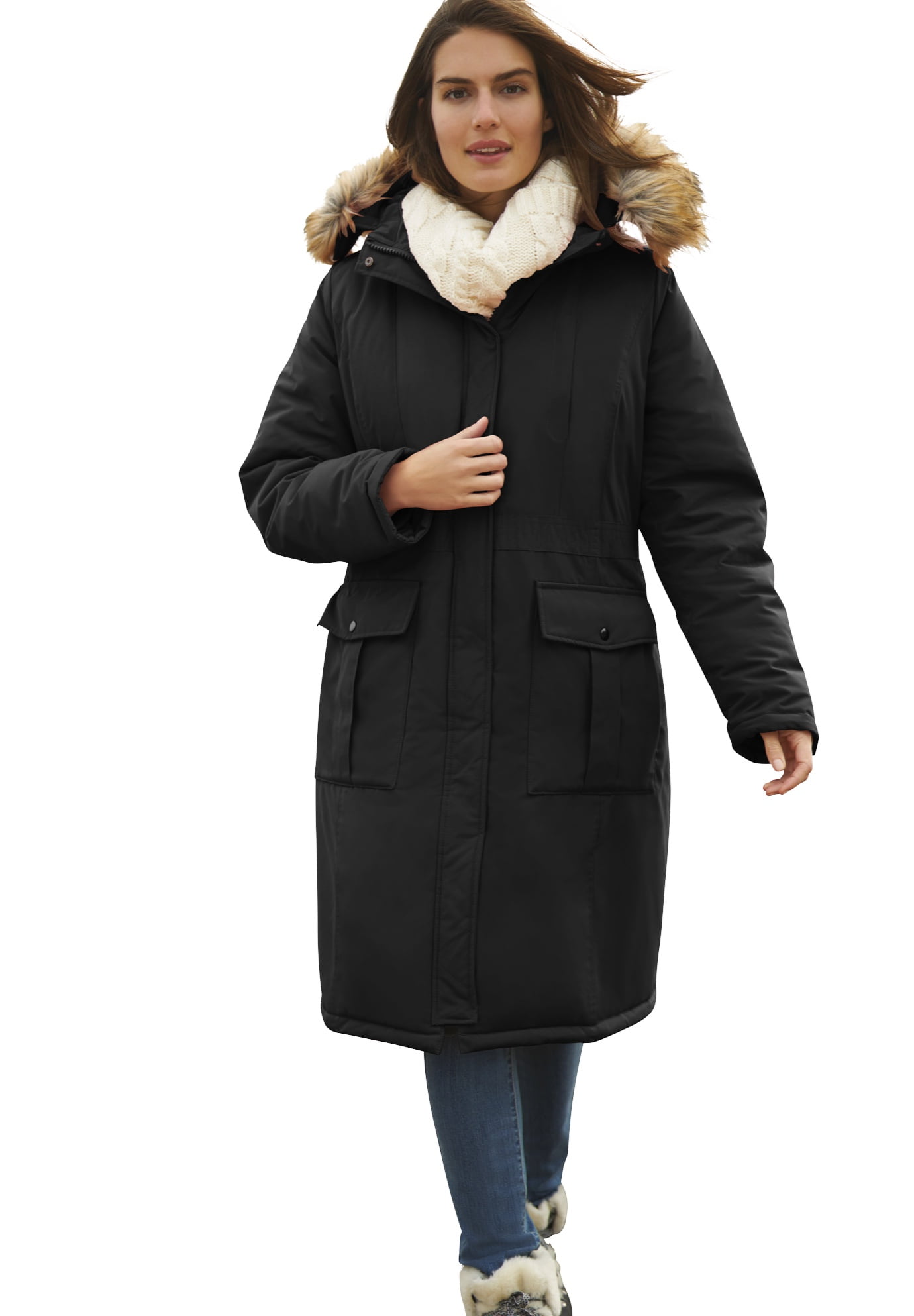 Woman Within Women's Plus Size The Arctic Parka™ in Knee Length Coat ...