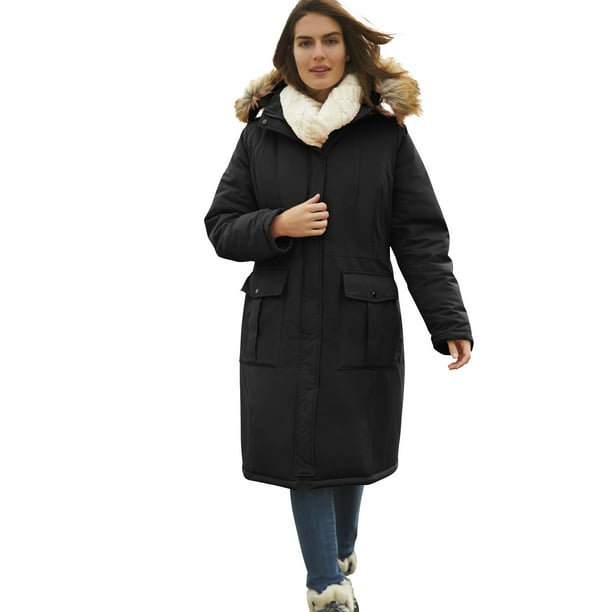 Woman Within Women's Plus Size The Arctic Parka™ In Knee Length Coat ...