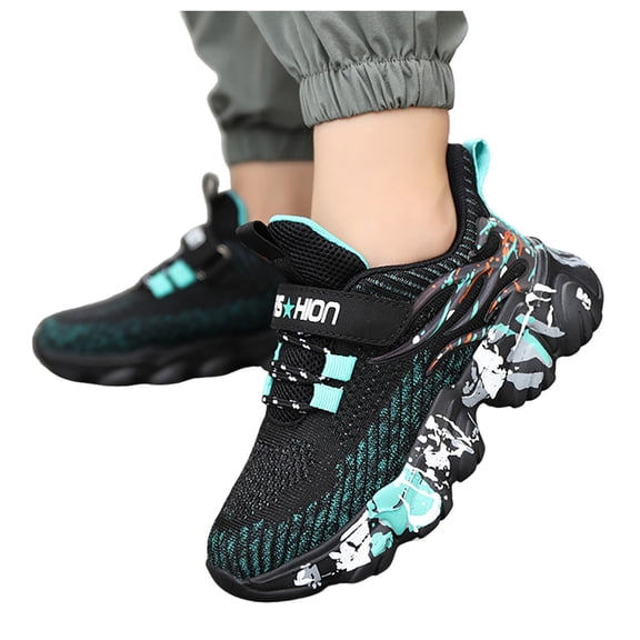 Modisza Boys Girls Running Sneakers Mesh Breathable Tennis Shoes Arch Support Slip on Hiking Sports Sneaker for Summer Blue Size 12