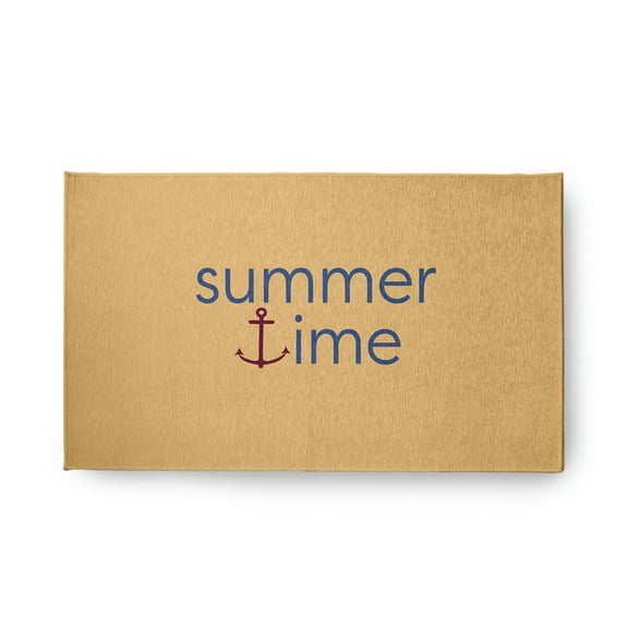 18" x 30" Simply Daisy Summer Time Anchored Beach Style Chenille Area Rug, Nautical Navy