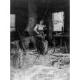 thumbnail image 2 of Weir, J Alden 15x18 White Modern Wood Framed Museum Art Print Titled - The blacksmiths shop, 2 of 4