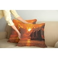 thumbnail image 3 of Ambesonne Tropical Throw Pillow Cover 2 Pack, Sunset in Key Florida, 20", Orange Dark Orange, 3 of 6
