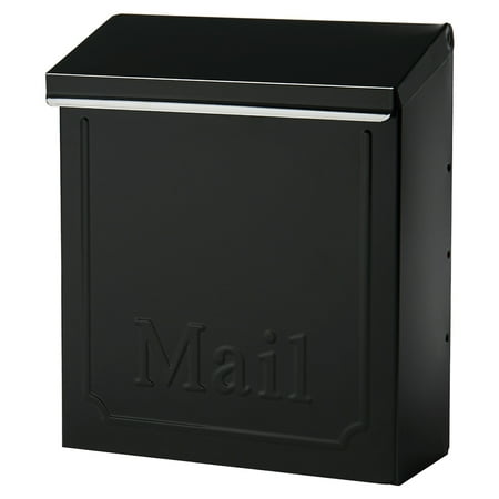 Gibraltar Mailboxes Townhouse Locking Galvanized Steel Black Wall Mount Mailbox,
