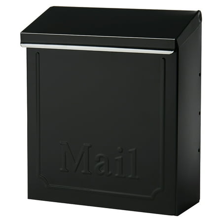 Gibraltar Mailboxes Townhouse Locking Galvanized Steel Black Wall Mount Mailbox, (Best Locking Mailbox Residential)