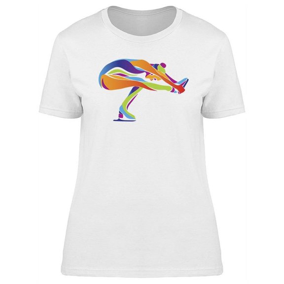 Multicolor Ice Skating Girl T-Shirt Women -Image by Shutterstock, Female Small