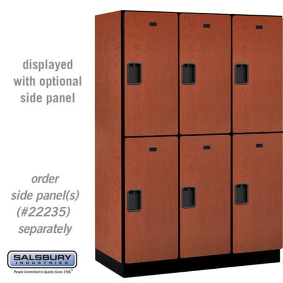 Salsbury Industries 18-22361CHE 18 in. Wide Double Tier Designer Wood Locker, Cherry - 3 x 6 ft. x 21 in.