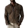 thumbnail image 2 of Ceisia Men's Spring Gift & Summer Vintage Casual Plaid Polychrome Zipper Turndown Collar Long-Sleeve Shirt - 320g Polyester Com fortable Beach &, 2 of 5