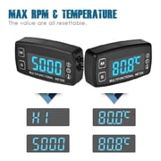 Runleader Digital LED Engine Hour Meter RPM& Temperature Maintenance Reminder Trailer Golf Cart