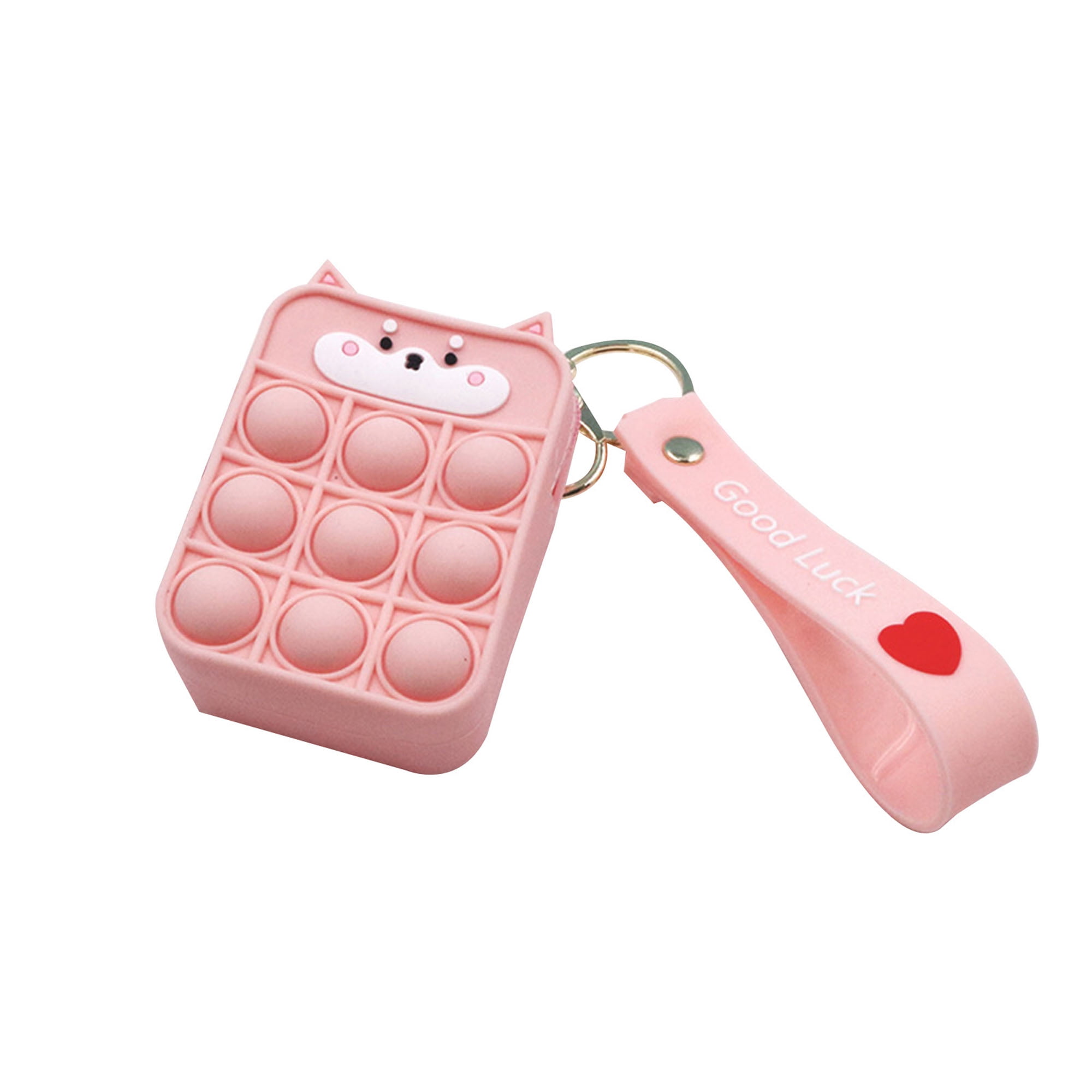 Tie Die Pink Rainbow Keyring Purse Wallet Push it Bubble Pop Fidget Sensory Gift 