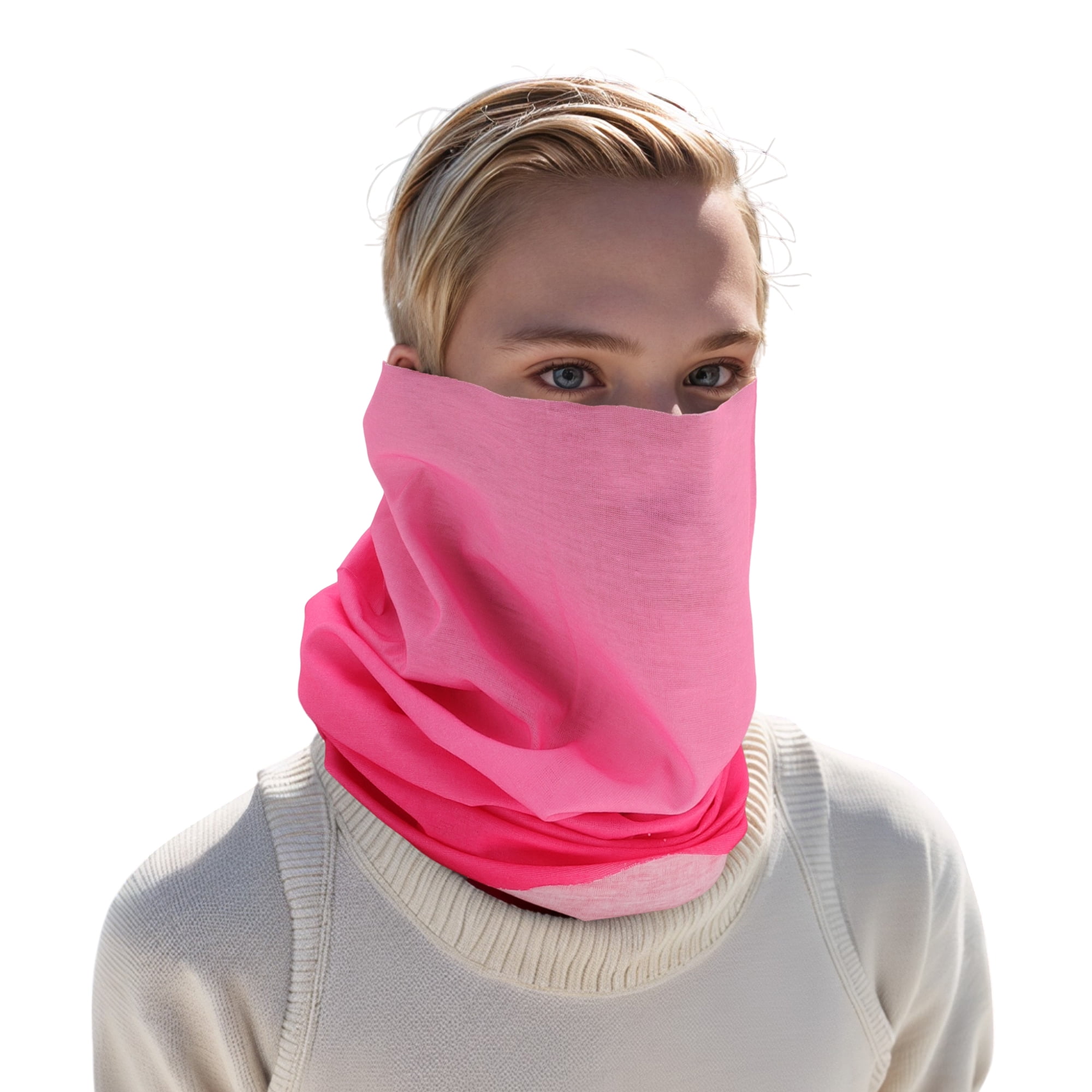 Unique Bargains Cooling Face Scarf Mask 1 Pc Gradient Pink