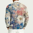 thumbnail image 4 of CharmCyan Men’s Long Sleeve Crew Neck Sweater with Abstract Floral Print Lightweight Knit Pullover Casual Fit Top for Everyday Wear Royal Blue 4XL, 4 of 6