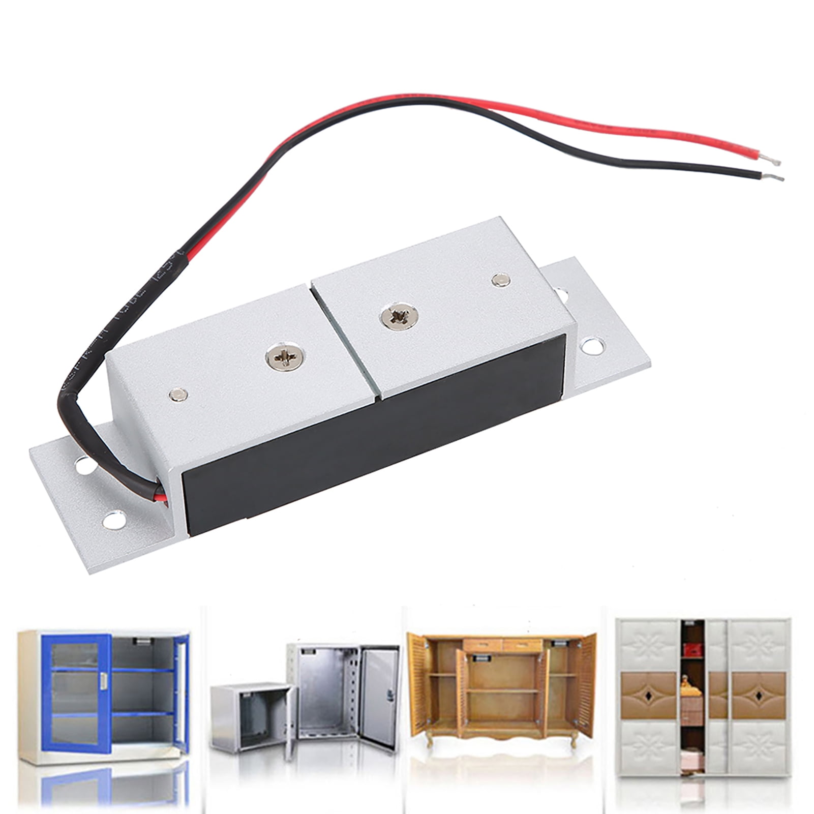 YAHHU DC12V 60KG 132 Lbs Mini Magnetic Electromagnetic Door Cabinet Drawers Lock For Enhanced Home Security Easy Installation Durable Alloy Steel Construction 5.51 Inches / 14 cm