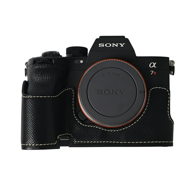 GadgetCom Camera Half Case Compatible with Sony Alpha 7RV A7R5 , Anti-Slip PU Leather Shell Protective Cover