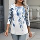 thumbnail image 5 of TaTaai Daily Wear T-Shirt Soft Skin-Friendly Women's Fashion Printed Button Round Neck 3/4 Sleeve Loose Casual All Season Fashion Top Gift, 5 of 7