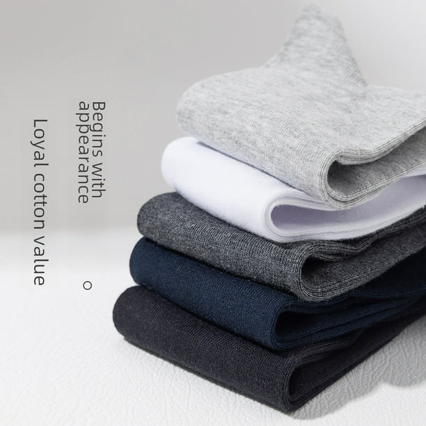 Calcetines de algodón antibacterianos de algodón para hombre, de negocios, de primavera y otoño, transpirables, negros, para otoño e invierno