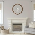 thumbnail image 3 of Sintosin Vintage Metal Scroll Wall Decor 22", Hanging Farmhouse Distressed White Wrought Iron Wall Decor, Wood Frame and Metal Flower, Metal Wall Art Decor for Living Room Entryway Hallway, 3 of 9