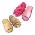 thumbnail image 1 of 2 pantuflas de trapeador perezosas para pulir pisos, zapatos de limpieza para dormitorio, cocina y baño rosa beis, 1 of 9