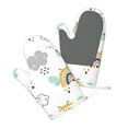 thumbnail image 3 of ZNDUO Kitchen Oven Gloves, Durable Heat Resistant Oven Gloves with Quilted Liner Non-Slip Textured Grip Perfect for BBQ, Baking, Cooking and Grilling, Cartoon Rainbow Cloud Doodle, 3 of 8