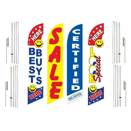 4 Swooper Flags With 4 Pole Kits Best Buys Here Sale Certified Pre Owned Look Special Here