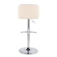 thumbnail image 6 of LumiSource Chrome, Cream PU Toriano Adjustable Bar Stool - Set of 2, 6 of 9