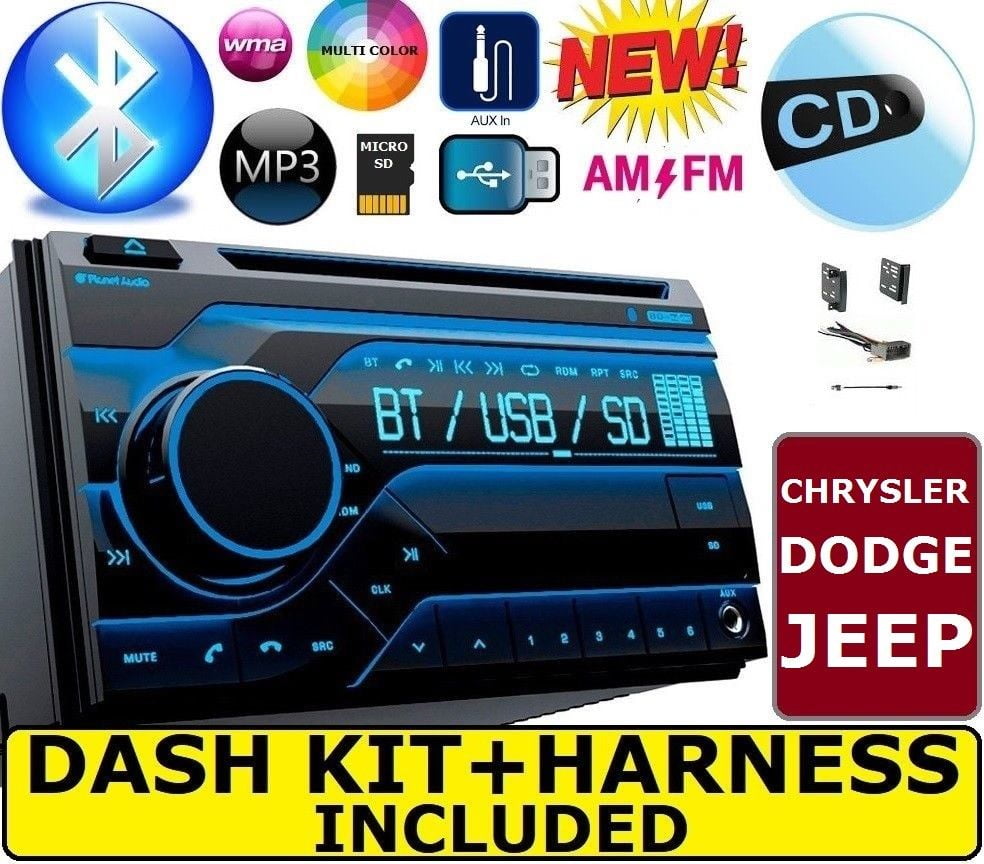 Car Radio Double Din Dash Kit Harness Interface for 2007-up Chrysler Dodge Jeep 
