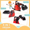thumbnail image 4 of Aosom Excavatrice Bulldozer 3 en 1 à Chevaucher, Rouleau Compresseur avec Musique, Rouge, 4 of 10