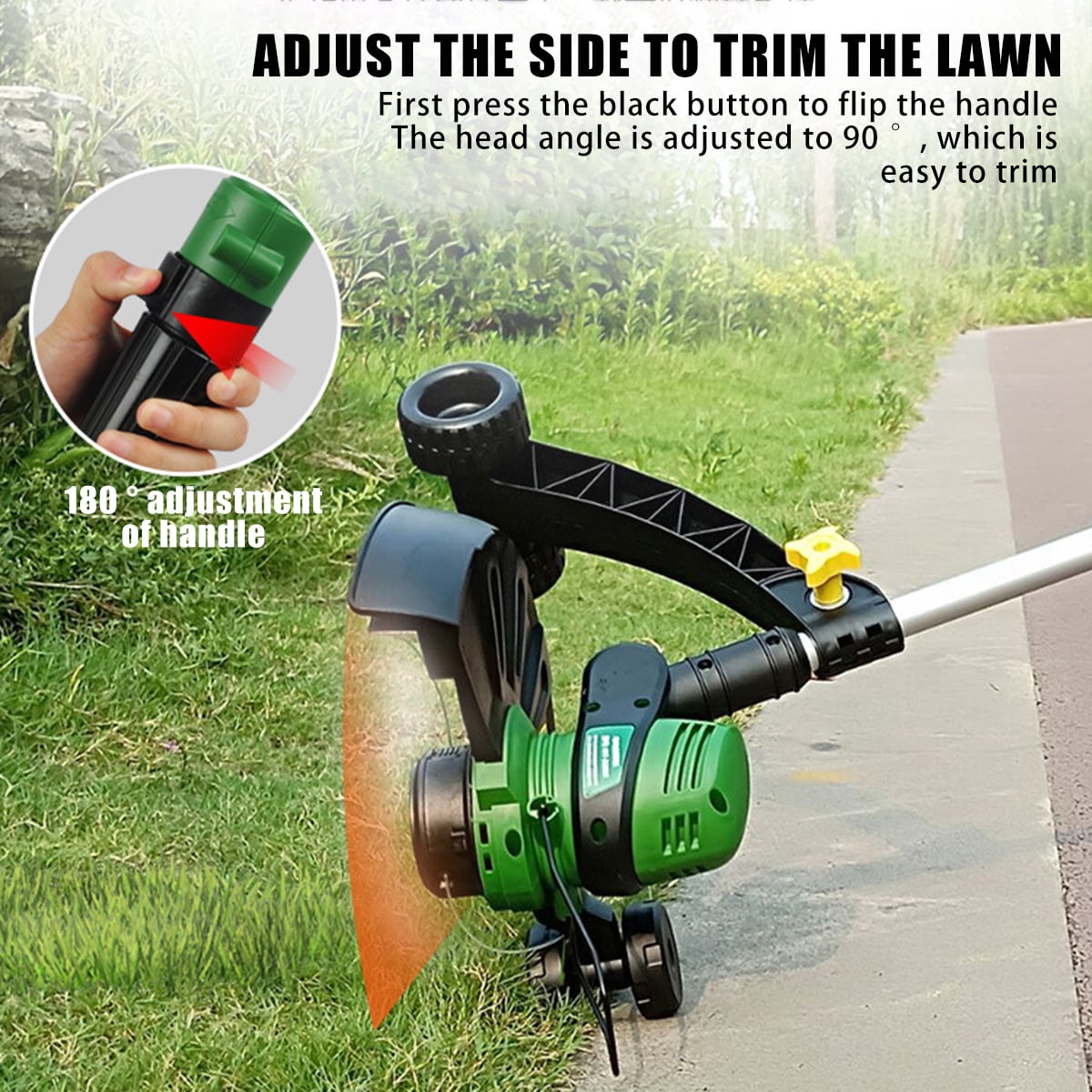 220V Lawn Mower w/Wheel Stand Electric Adjustable Push Lawn Nylon Rope