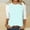 Light Blue, variant on Sweatshirts for Women Trendy Crop Sweatshirt for Womens Patchwork Color 3/4 Sleeve Loose Round Neck Pullover Blouse Tunic Tops Mint Green M
