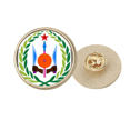 thumbnail image 1 of Emblème National de Djibouti Symbole du Pays Rond Métal Broche d'Or Clip, 1 of 3