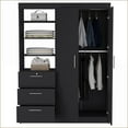 thumbnail image 5 of Armoires with 2 Doors 3 Drawers 4 Shelves | Black | Engineered Wood, 5 of 7