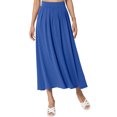 thumbnail image 1 of QAFOPEH Women High Waisted Pleated Solid Color Long Skirts With Pocket, 1 of 5