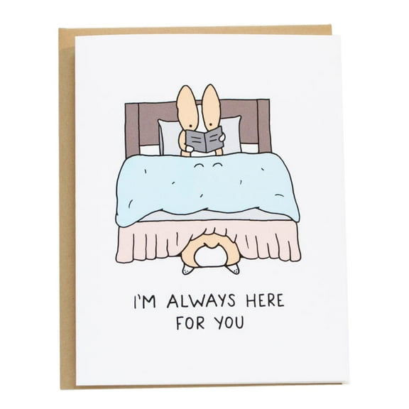 Cute Bunny Greeting Card – "I’m Always Here For You" – Blank Inside, Envelope Included – Perfect for Friends, Family, or Just Because