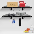 thumbnail image 2 of 2 Packs Garage Wall Shelves Storage Hooks Wall Mount Garage Organization Rack Black 560LBS 24*36in, 2 of 19