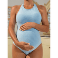 thumbnail image 4 of Women Swimsuit Solid Ribbed Monokini Swimwear Scoop Neck Low Back Bathing Suit, 4 of 7