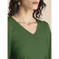 thumbnail image 4 of Moomaya Womens Solid Crop Top, V Neck Puff Sleeves Casual Summer Blouse, 4 of 8