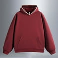 thumbnail image 1 of HUITKMM Oversized Hoodies Spring and Autumn Men's Thin Hooded Sweatshirt Bottom Drop Shoulder Shirt Solid Color Tops, 1 of 7