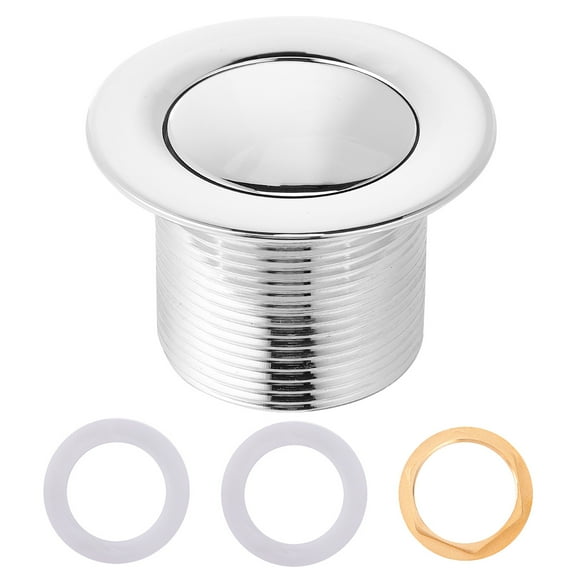 GOOHOCHY Bathtub Drain Fitting with Pop-up Core Copper Material for Tub Use Silver 1pc