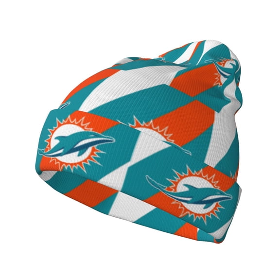 Miami Football Team Print Knitted Hat Soft Stretch Winter Cuff Beanie City Classic Hat for Men Women Game Fans GiftsMiami