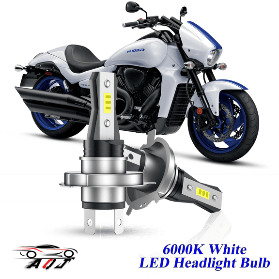Compatible with Suzuki M109R Boulevard 2006-2019, 2-Pack H4 9003 HB2 Led Headlight Bulbs Motorcycle Bulb,10000lm 6000K Cool White