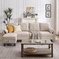 thumbnail image 3 of Pingliang Home Canapé Sectionnel Convertible avec Ottoman de Rangement Réversible et Poches Latérales, Canapé en L 4 Places avec Profondeur de Siège 19.3 Pouces et Repose-Pieds pour Salon Bureau Appartement, Beige, 3 of 10